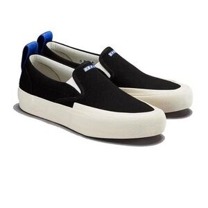 Obra canvas slip on sneakers black white
